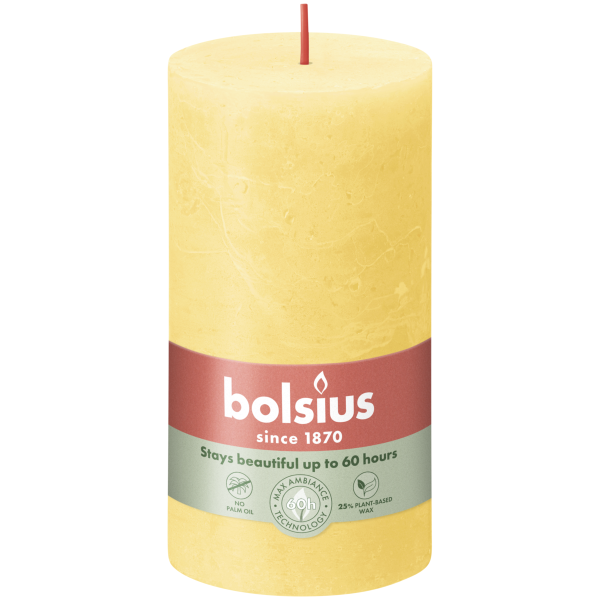 bolsius Bolsius - rustieke kaars - frisgeel - 13cm