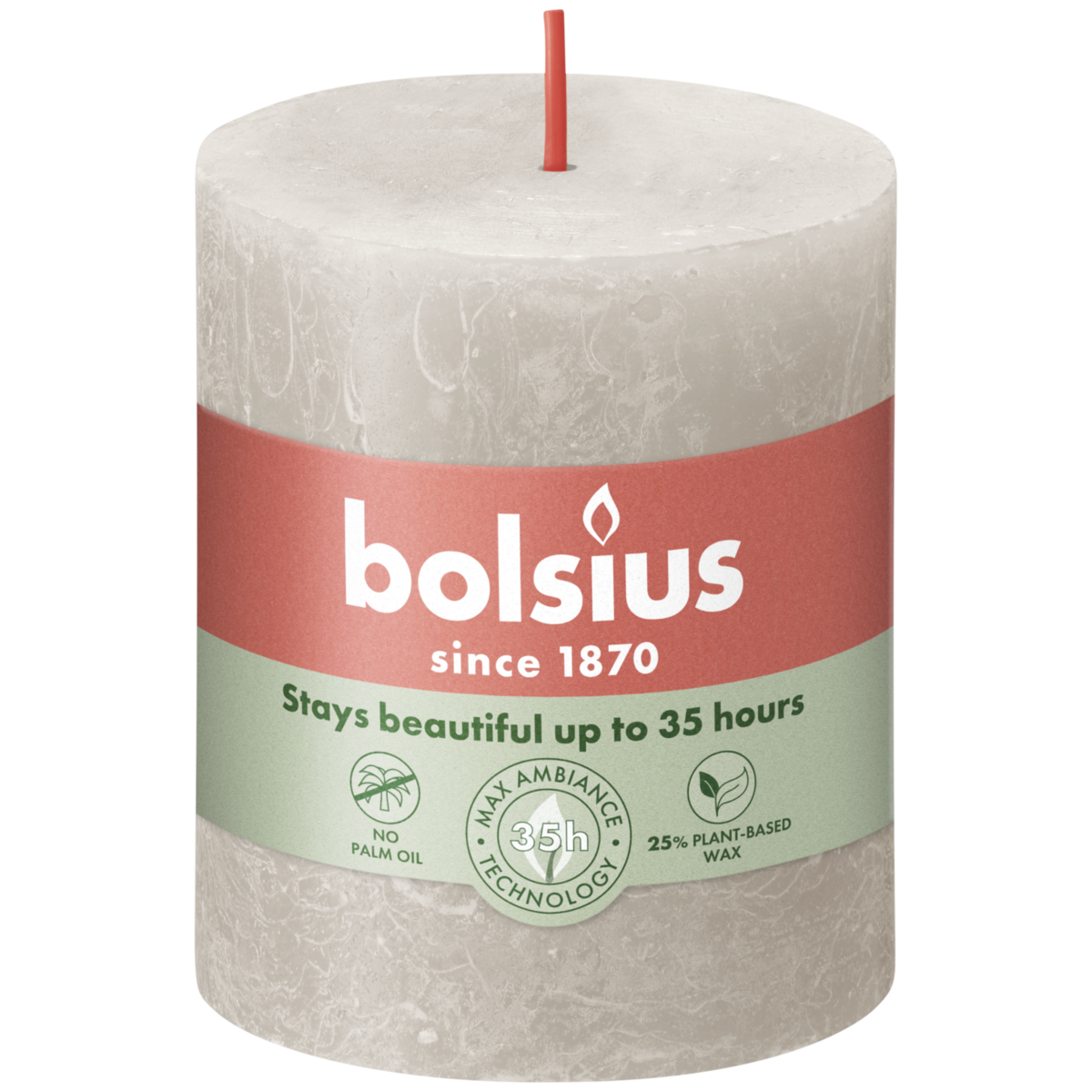 bolsius Bolsius - rustieke kaars - lichtgrijs - 8cm bolsius Bolsius - rustieke kaars - lichtgrijs - 8cm