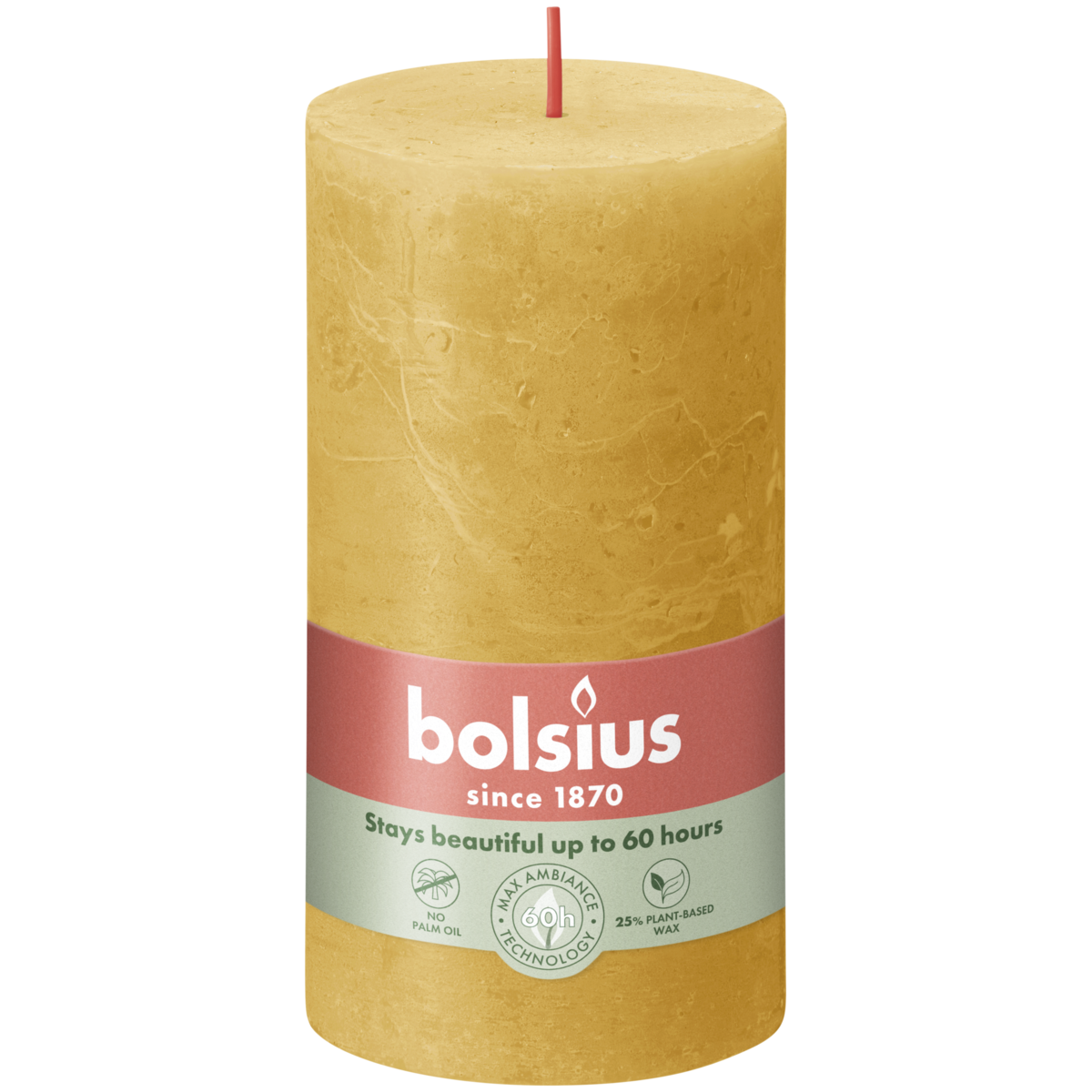 bolsius Bolsius - rustieke kaars - okergeel - 13cm