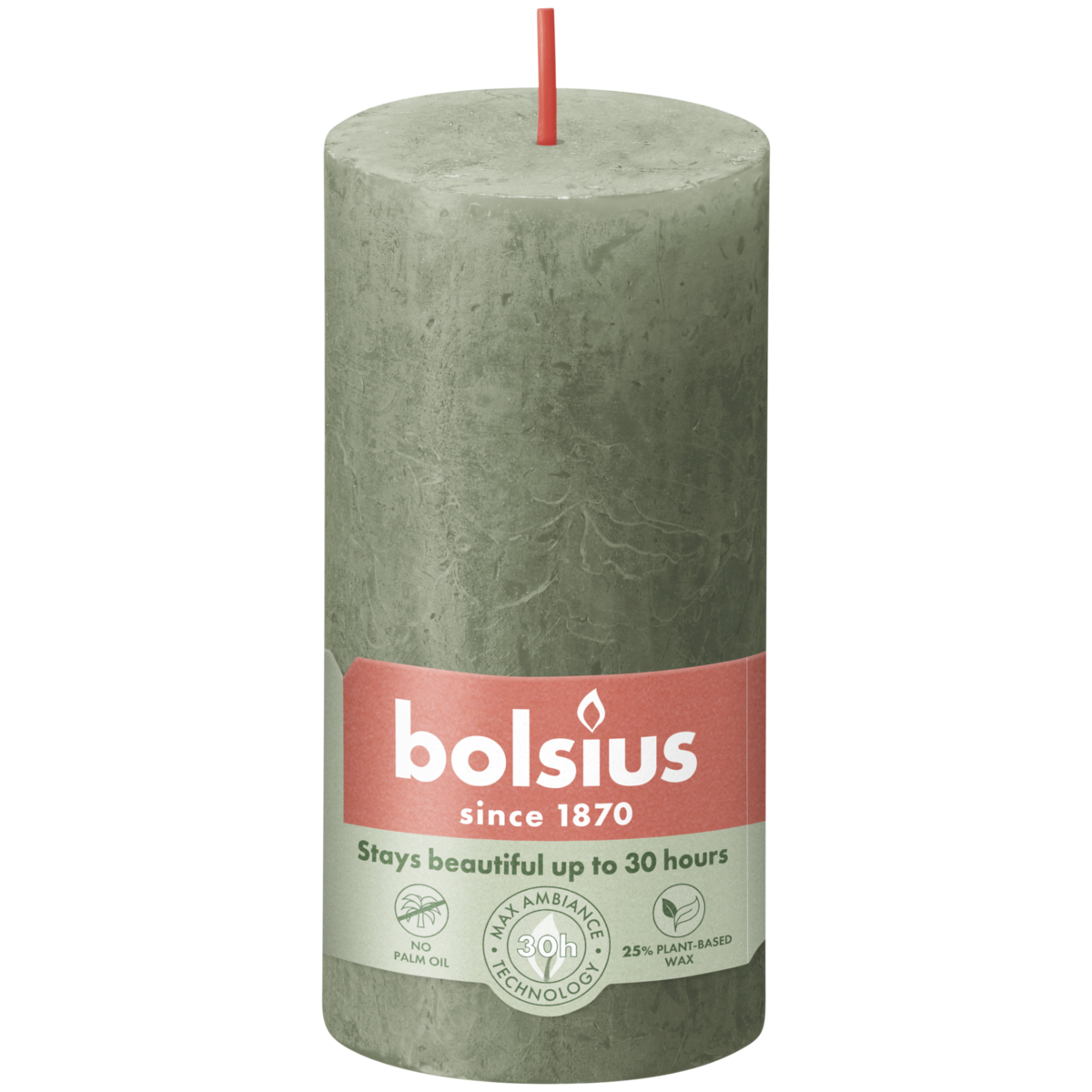 bolsius Bolsius - rustieke kaars - olijfgroen - 10cm bolsius Bolsius - rustieke kaars - olijfgroen - 10cm