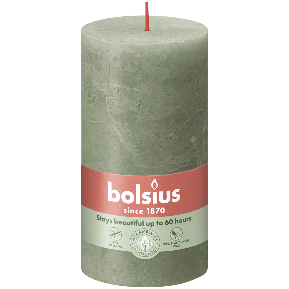 bolsius Bolsius - rustieke kaars - olijfgroen - 13cm