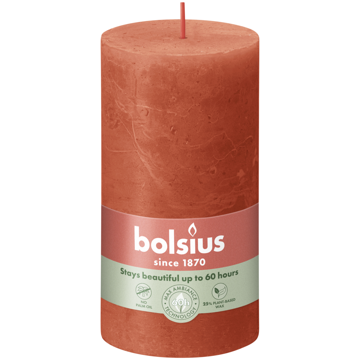 bolsius Bolsius - rustieke kaars - oranje - 13cm