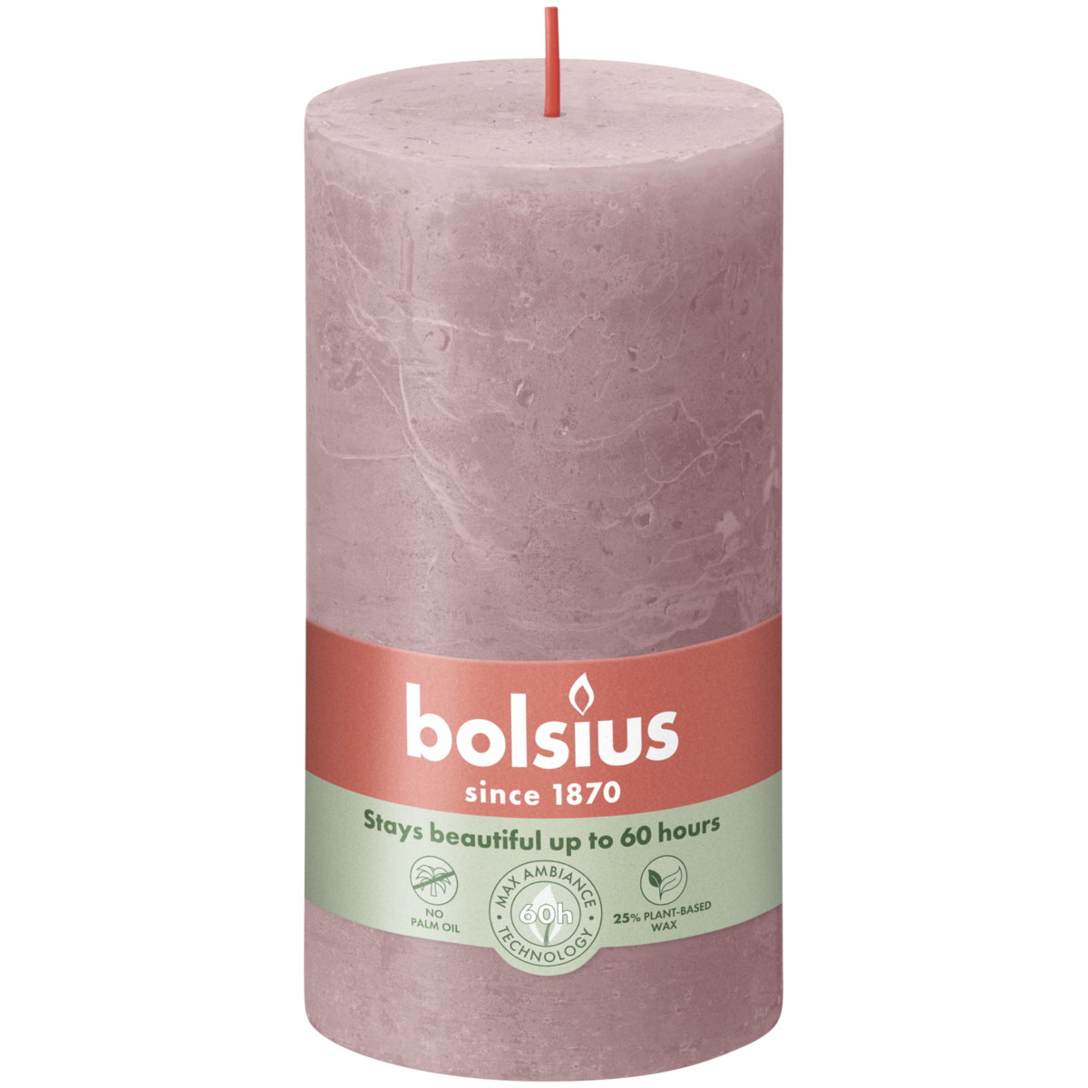 bolsius Bolsius - rustieke kaars - oudroze - 13cm