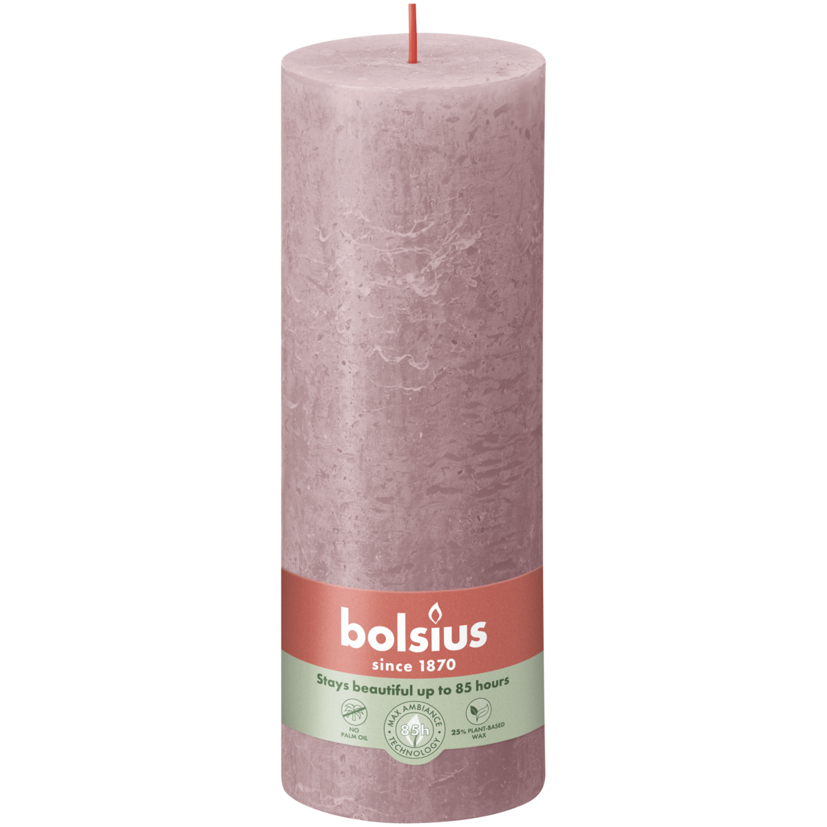 bolsius Bolsius - rustieke kaars - oudroze - 19cm