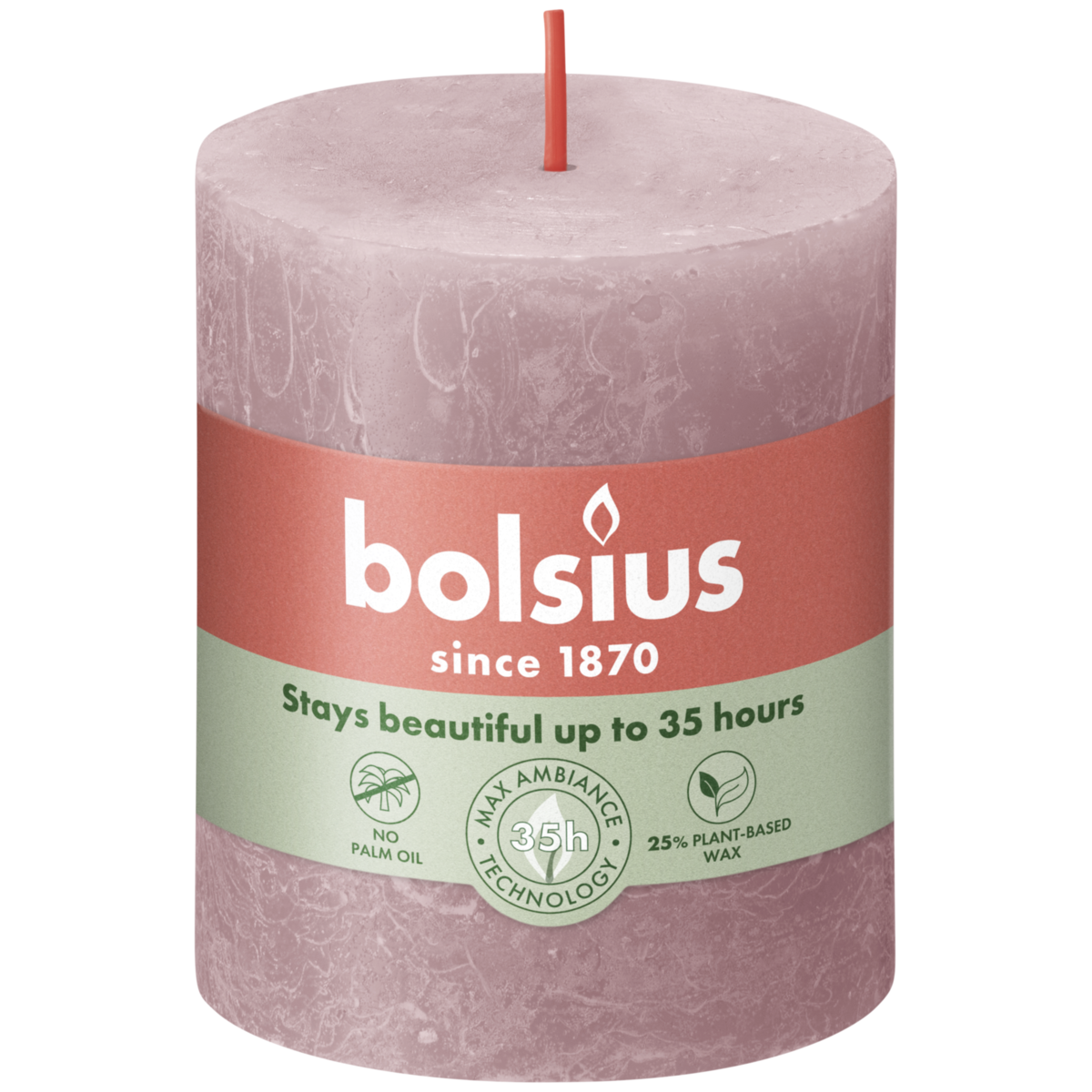 bolsius Bolsius - rustieke kaars - oudroze - 8cm
