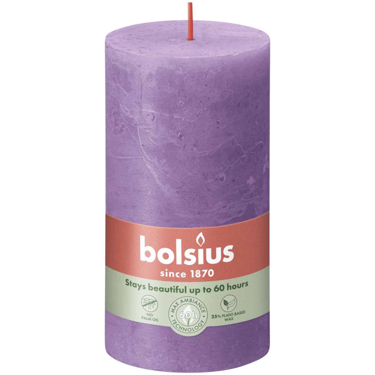 bolsius Bolsius - rustieke kaars - paars - 13cm