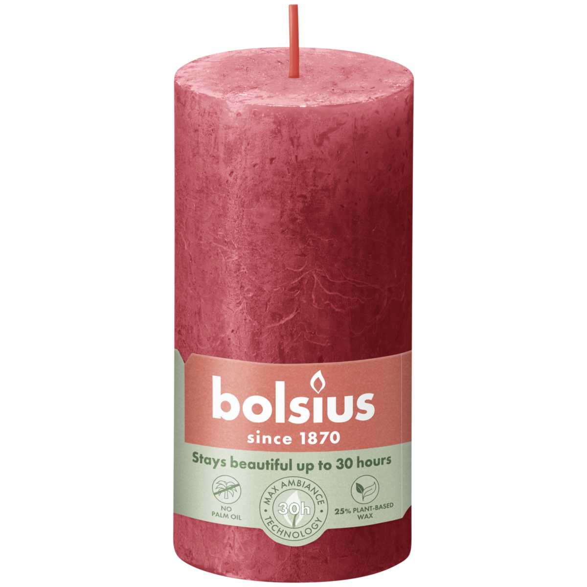 bolsius Bolsius - rustieke kaars - rood - 10cm bolsius Bolsius - rustieke kaars - rood - 10cm