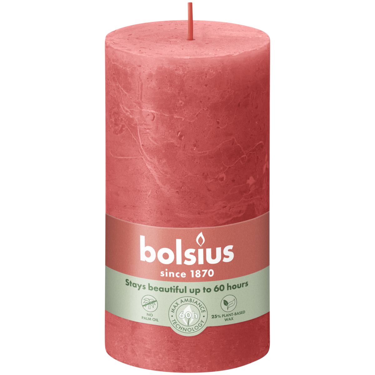 bolsius Bolsius - rustieke kaars - roze - 13cm