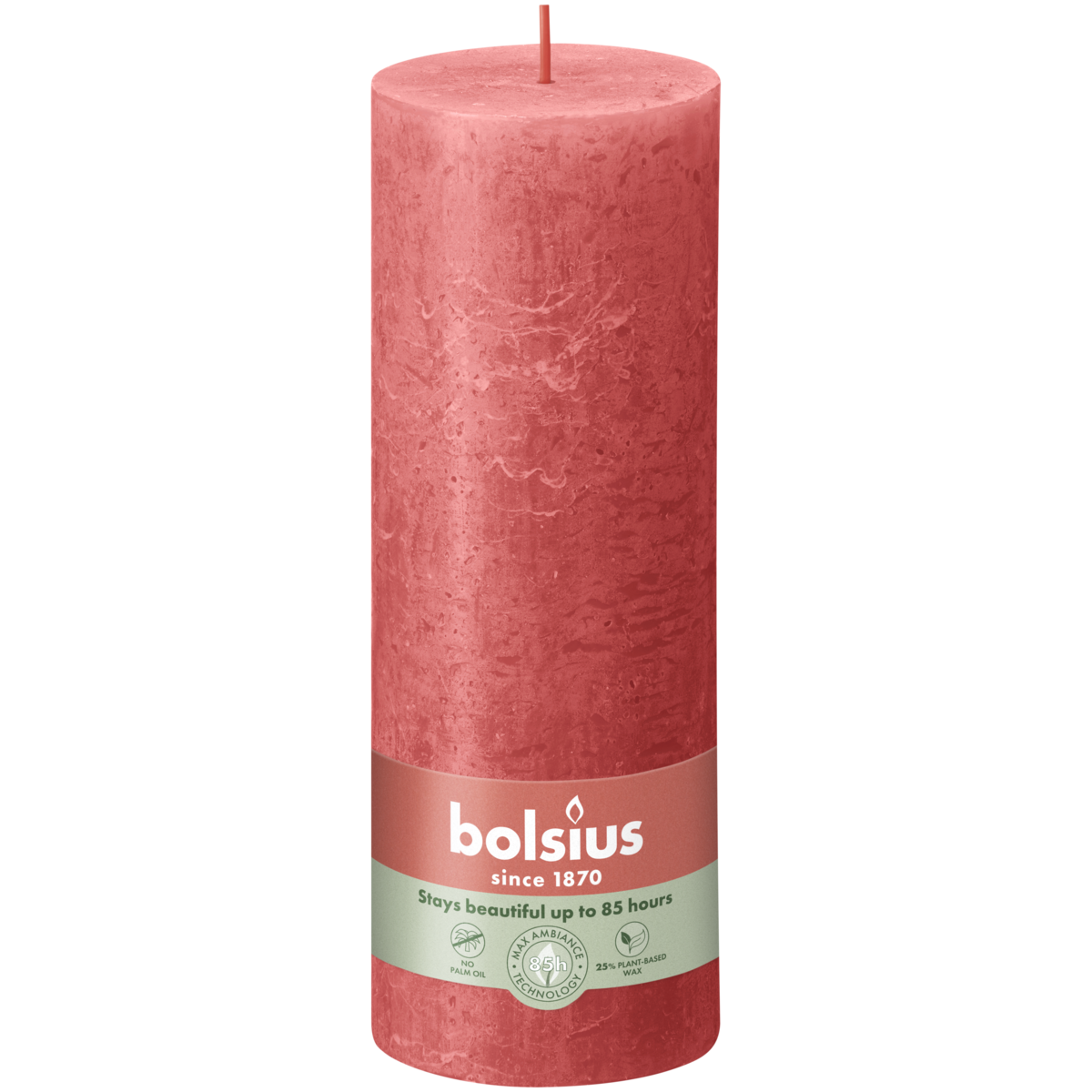 bolsius Bolsius - rustieke kaars - roze - 19cm