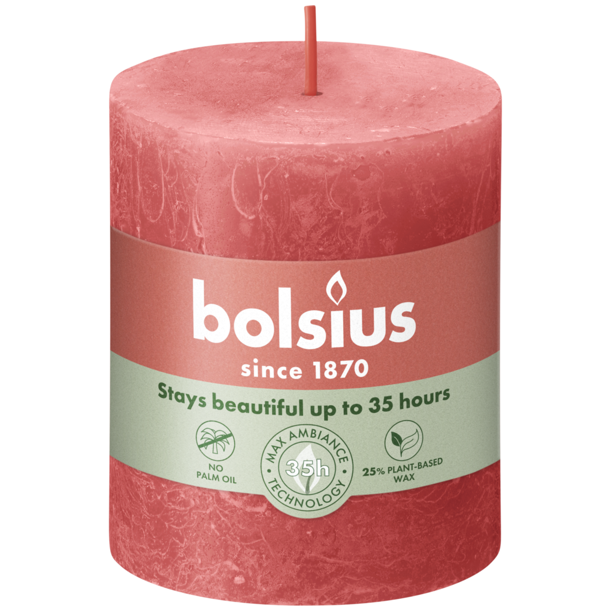 bolsius Bolsius - rustieke kaars - roze - 8cm
