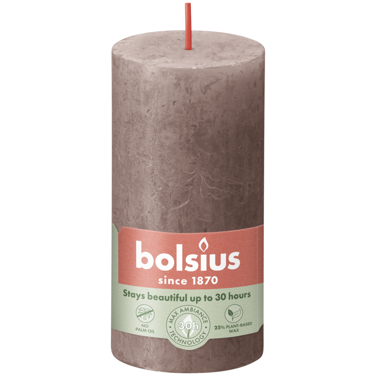 bolsius Bolsius - rustieke kaars - taupe - 10cm
