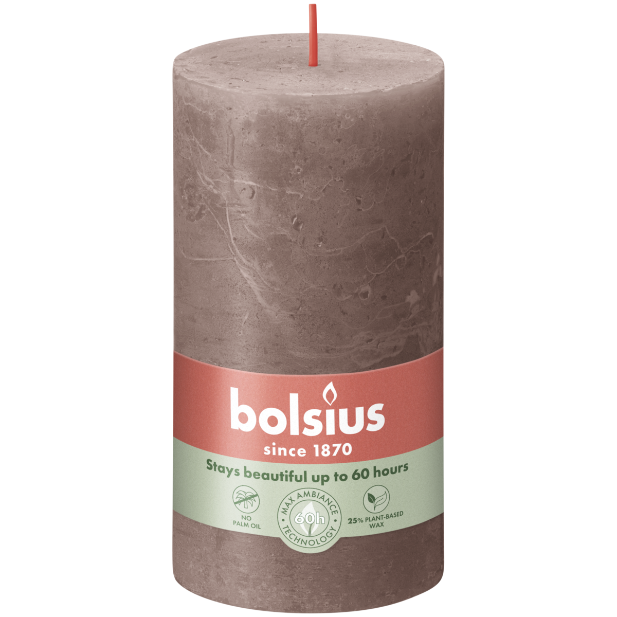 bolsius Bolsius - rustieke kaars - taupe - 13cm