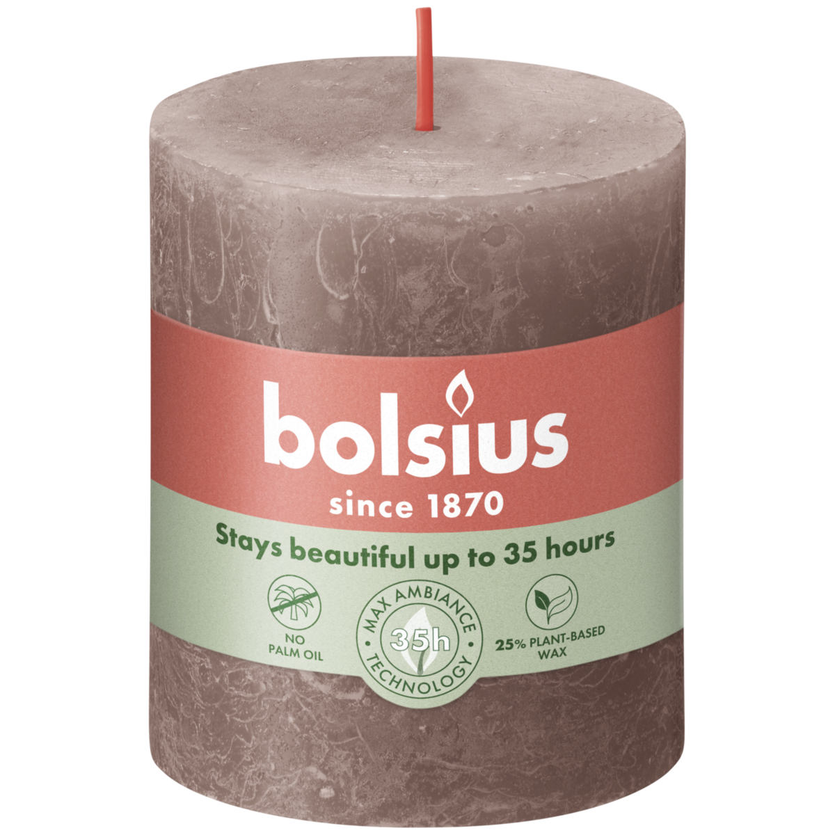 bolsius Bolsius - rustieke kaars - taupe - 8cm