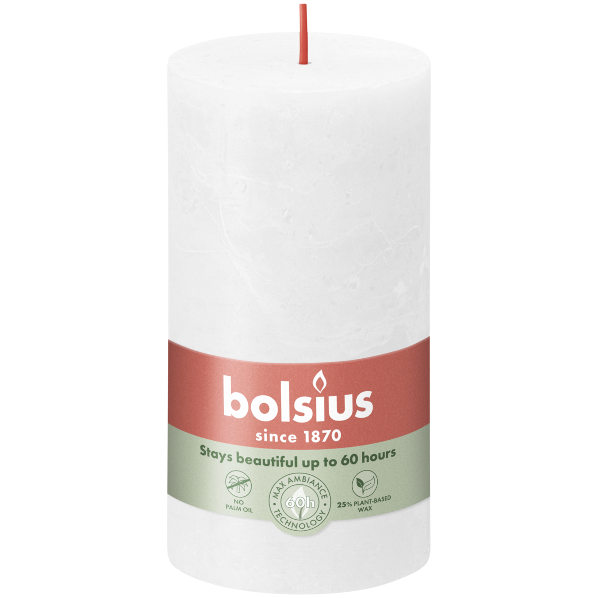 bolsius Bolsius - rustieke kaars - wit - 13cm