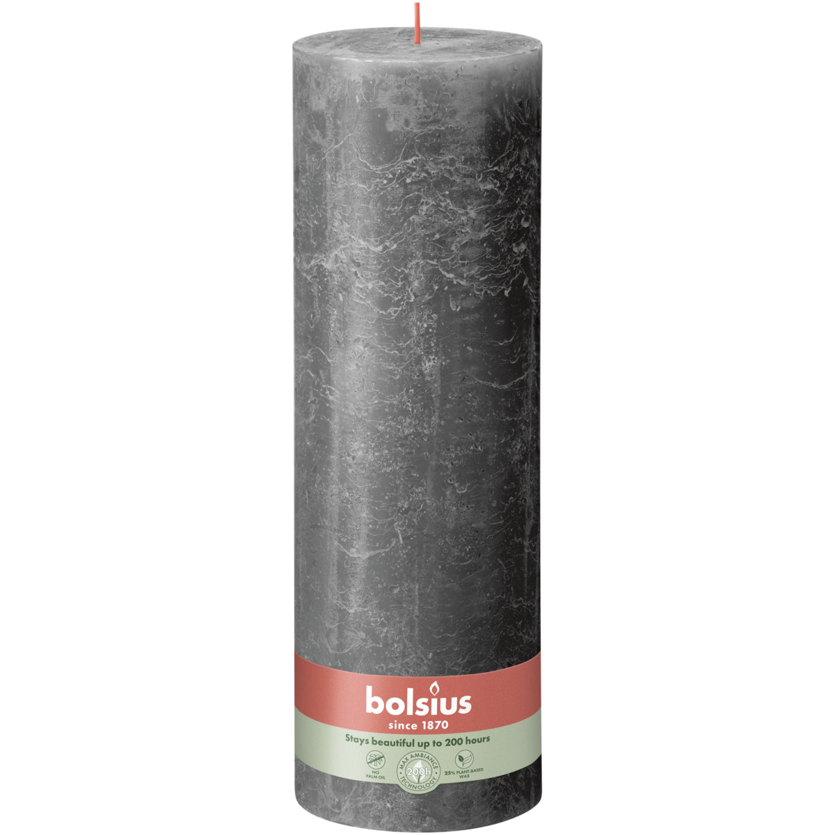 bolsius Bolsius - rustieke kaars XXL - antraciet - 30cm