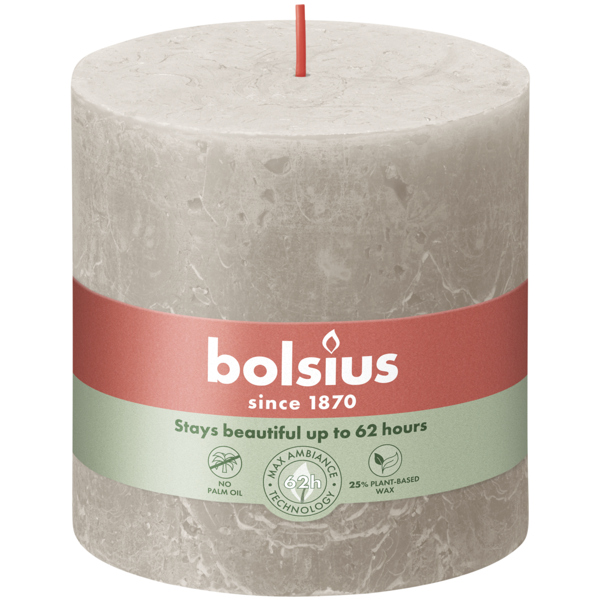 bolsius Bolsius - rustieke kaars XXL - lichtgrijs - 10cm