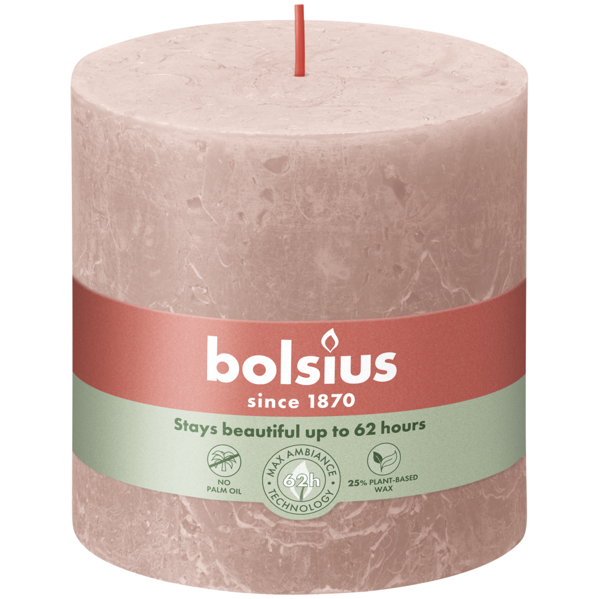 bolsius Bolsius - rustieke kaars XXL - lichtroze - 10cm