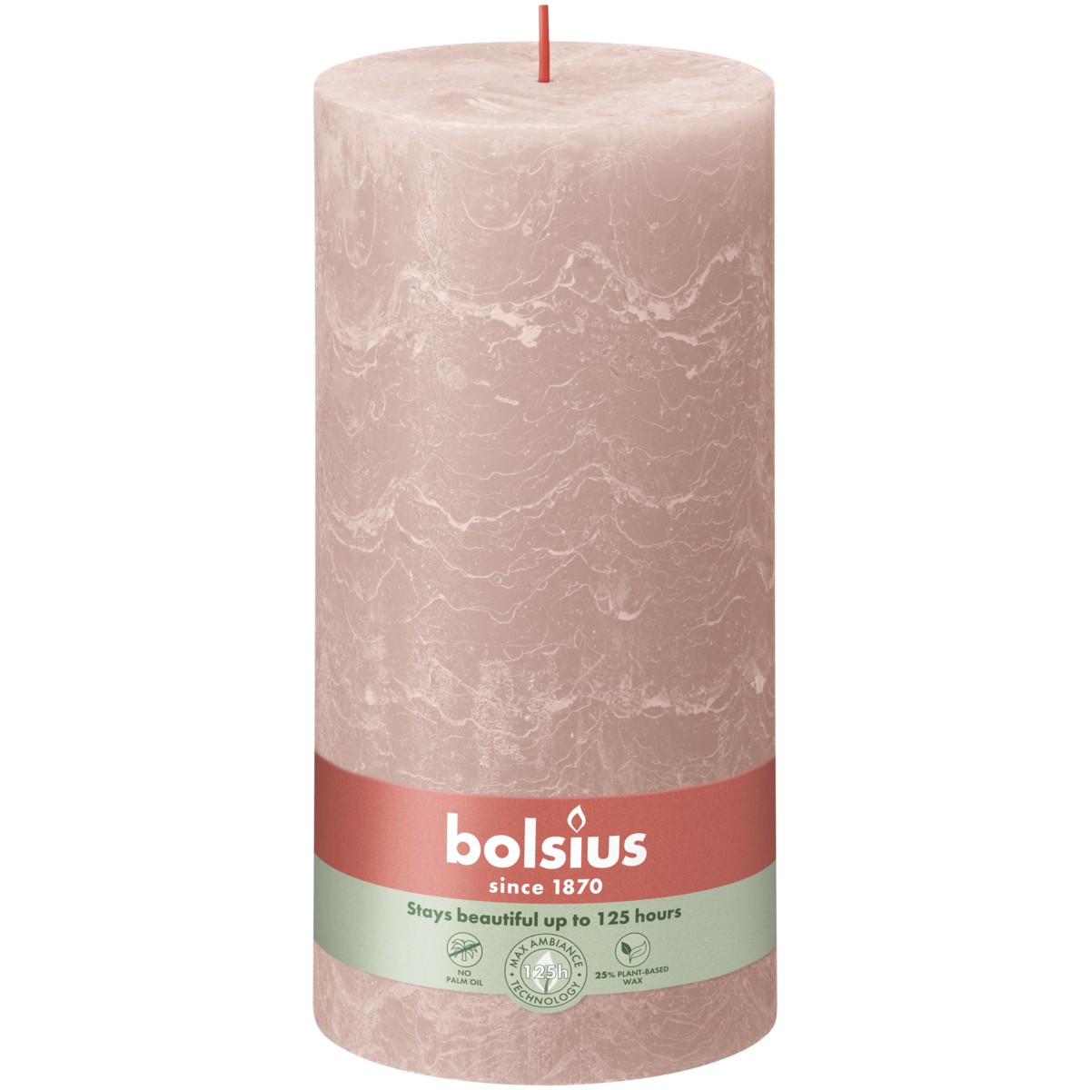 bolsius Bolsius - rustieke kaars XXL - lichtroze - 20cm