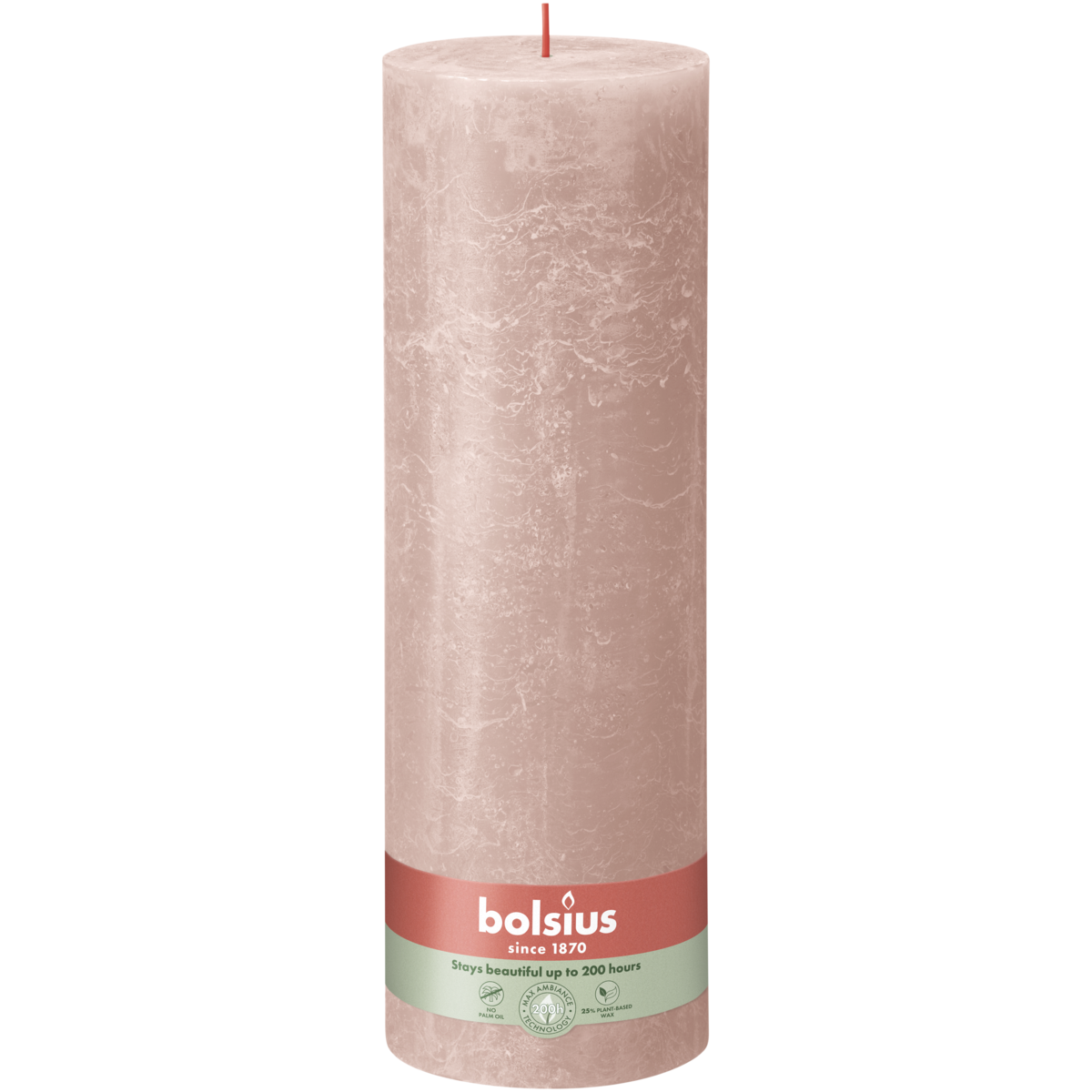 bolsius Bolsius - rustieke kaars XXL - lichtroze - 30cm