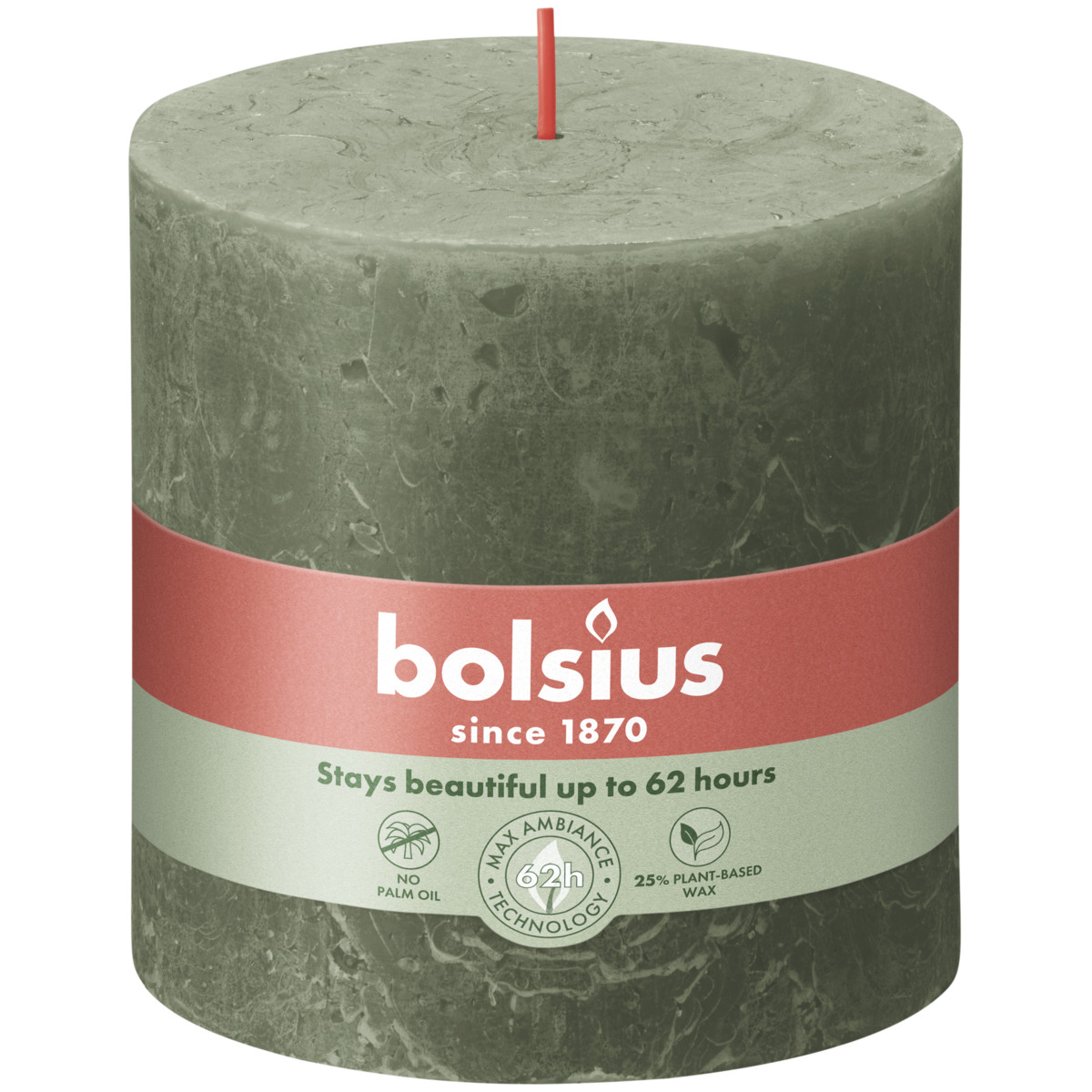 bolsius Bolsius - rustieke kaars XXL - olijfgroen - 10cm