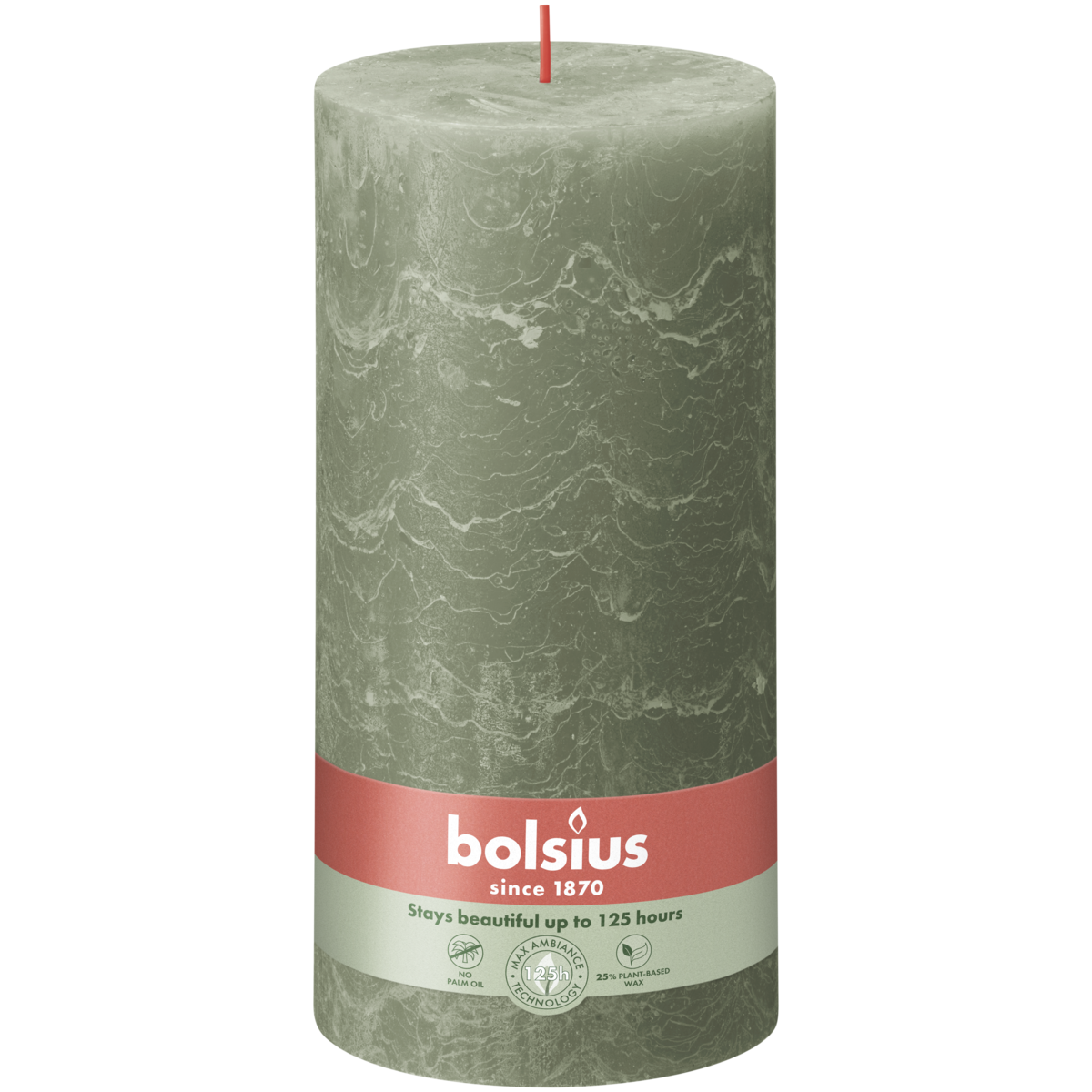 bolsius Bolsius - rustieke kaars XXL - olijfgroen - 20cm