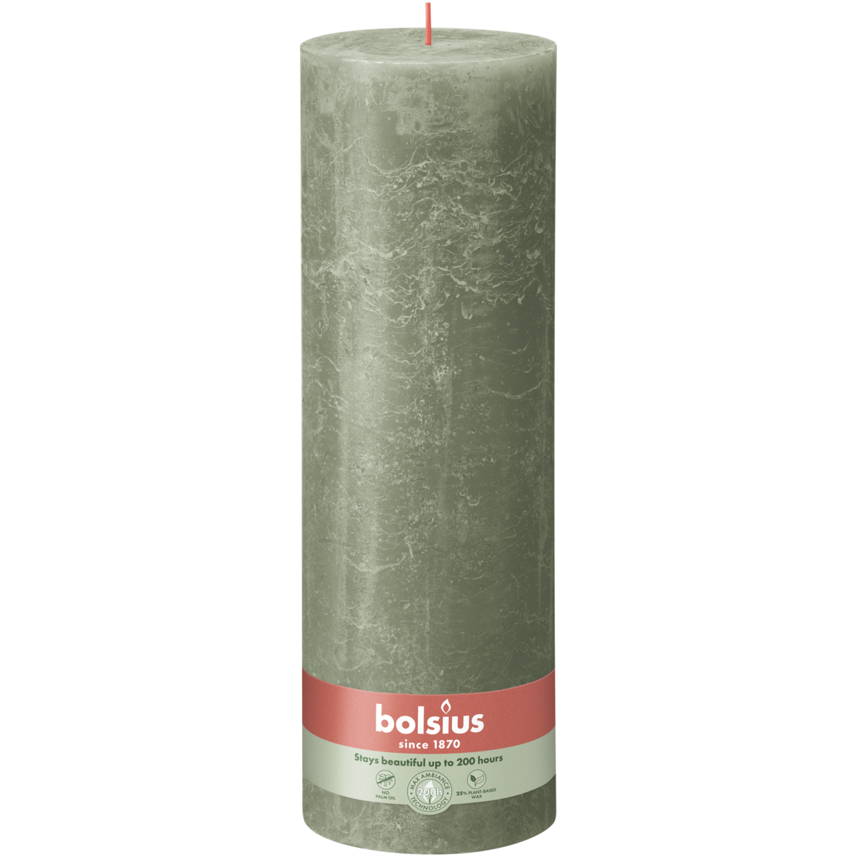 bolsius Bolsius - rustieke kaars XXL - olijfgroen - 30cm