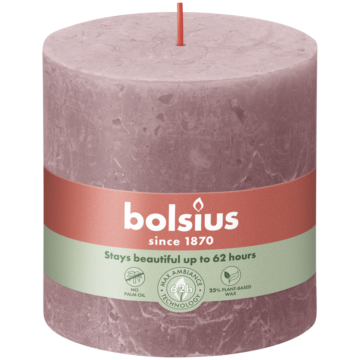 bolsius Bolsius - rustieke kaars XXL - oudroze - 10cm