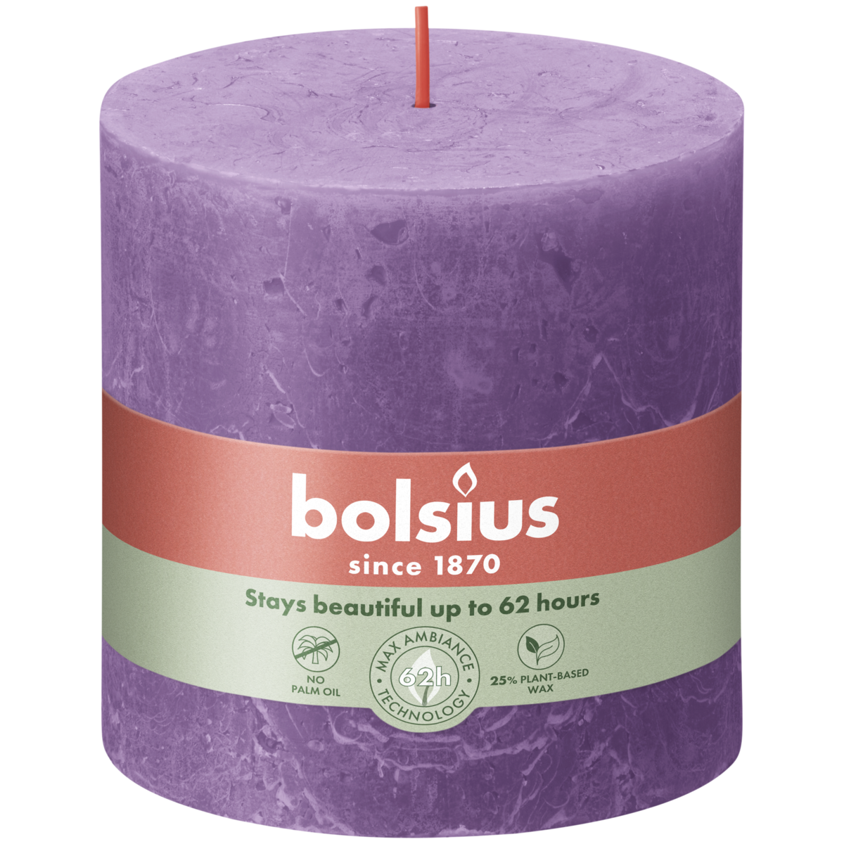 bolsius Bolsius - rustieke kaars XXL - paars - 10cm