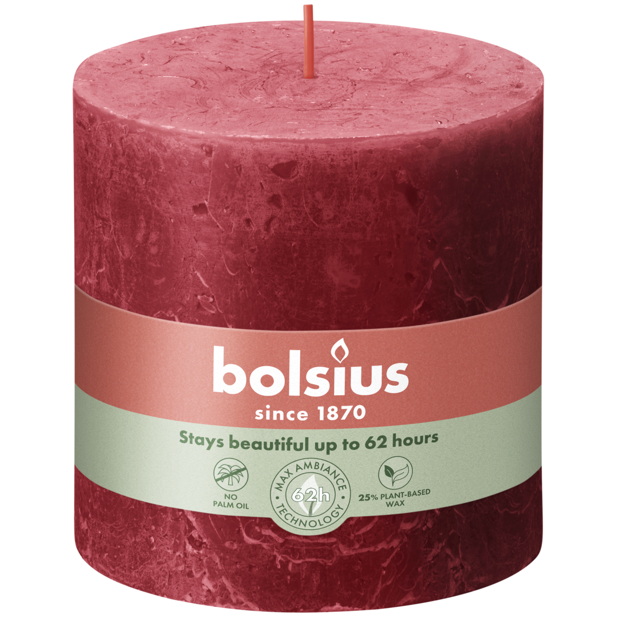 bolsius Bolsius - rustieke kaars XXL - rood - 10cm