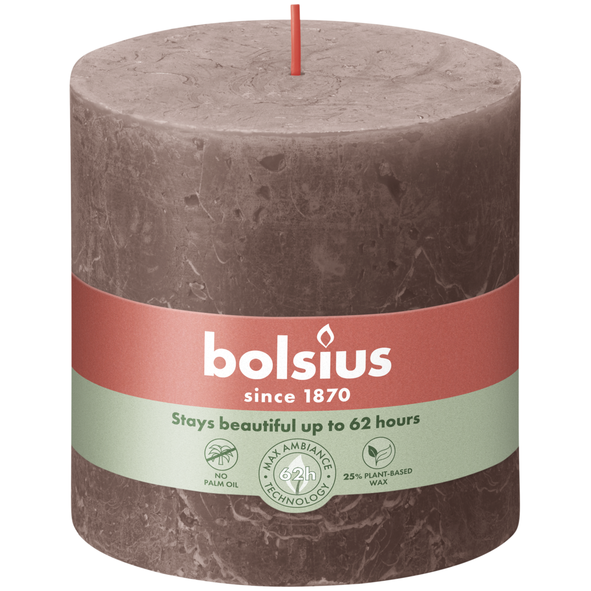 bolsius Bolsius - rustieke kaars XXL - taupe - 10cm