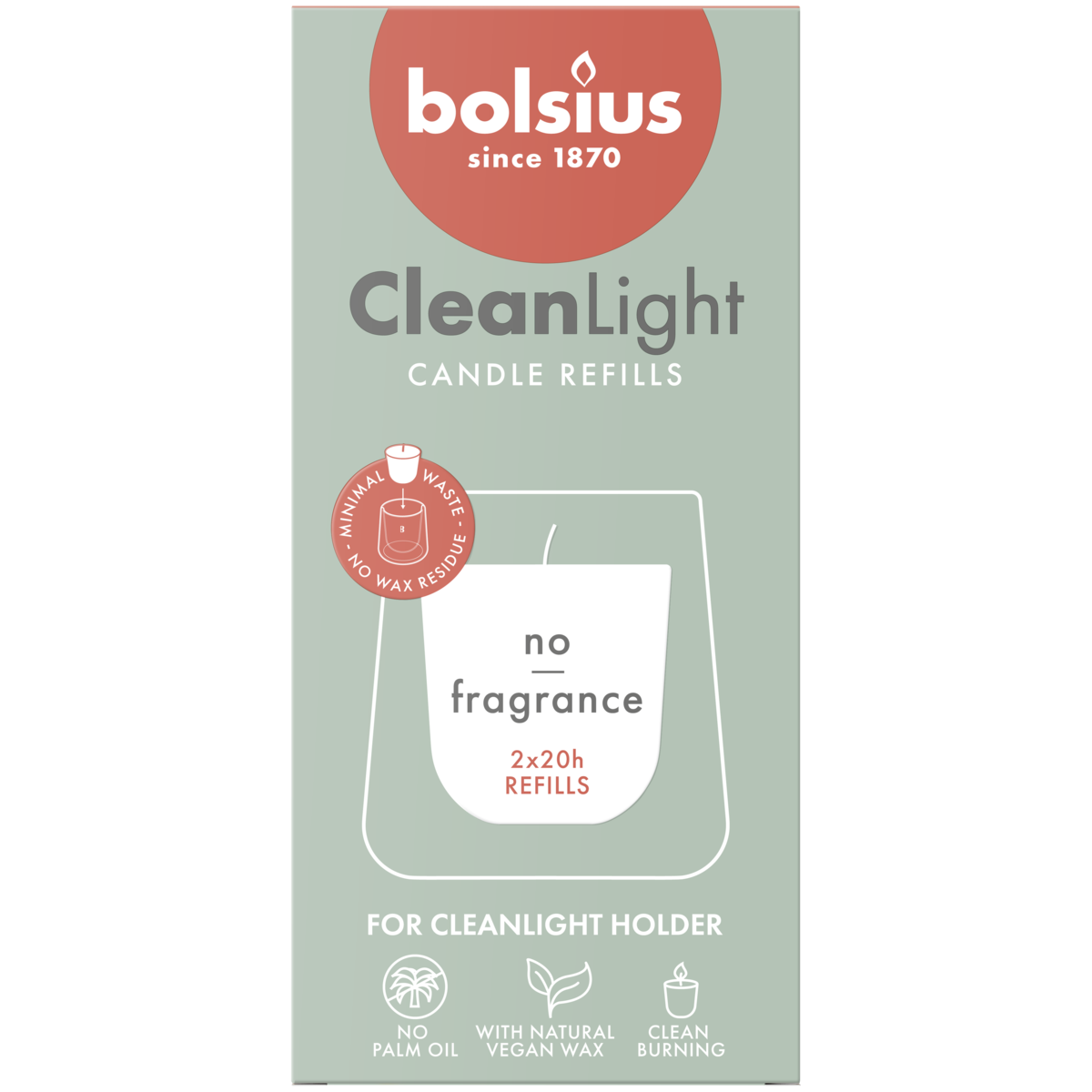 bolsius Bolsius - CleanLight navulbare kaars - ongegeurd