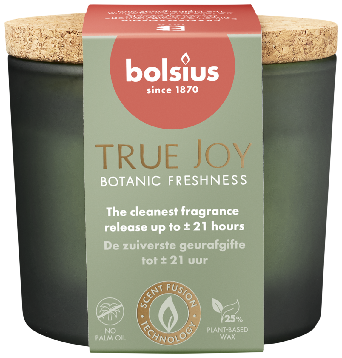bolsius Bolsius - geurkaars met kurken deksel - groen - Botanic Freshness