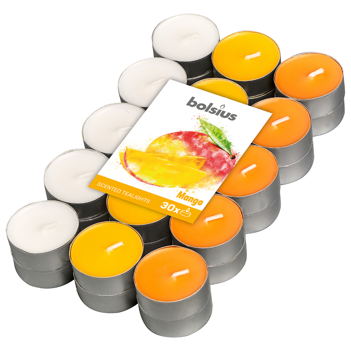 bolsius Bolsius - geurtheelichten in drie kleuren - mango - 30 stuks