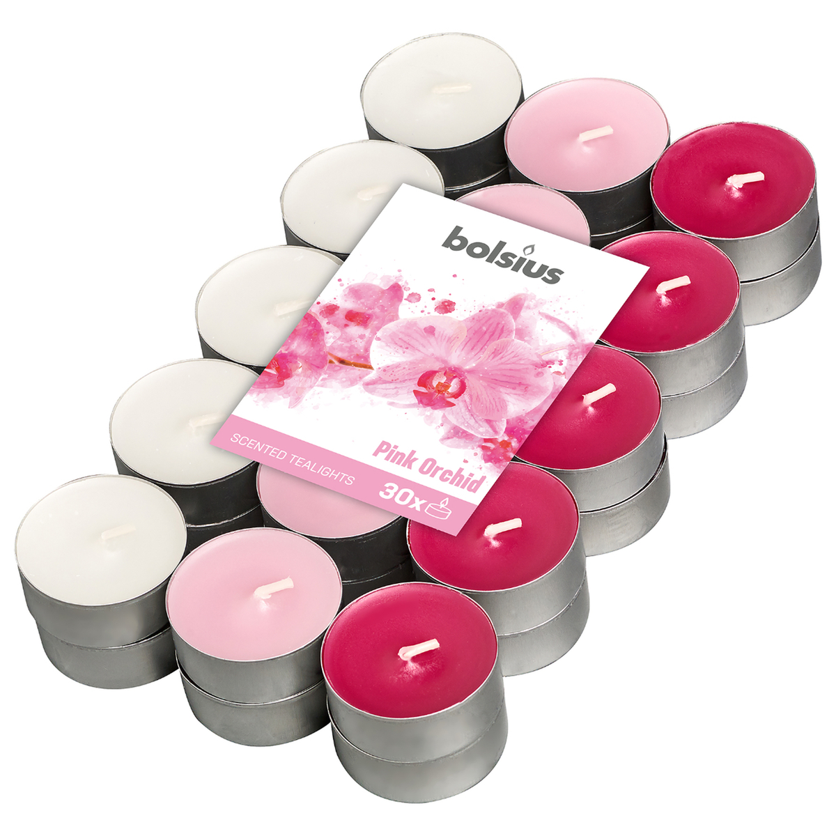 bolsius Bolsius - geurtheelichten in drie kleuren - roze orchidee - 30 stuks