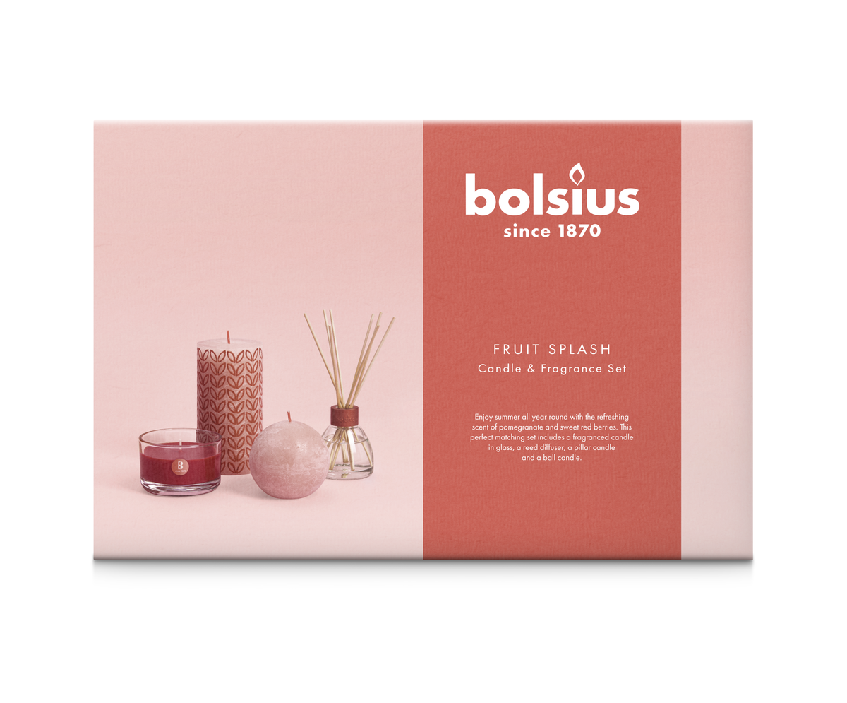 bolsius Bolsius - gift set Fruit Splash - rustieke kaarsen en geuren