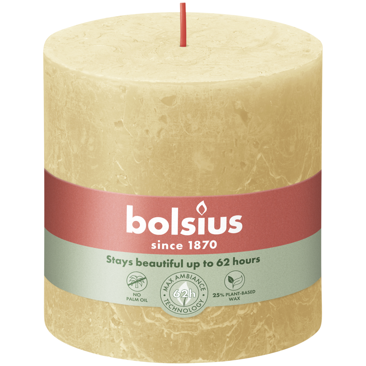 bolsius Bolsius - rustieke kaars - beige - XXL - 10 bij 10 cm