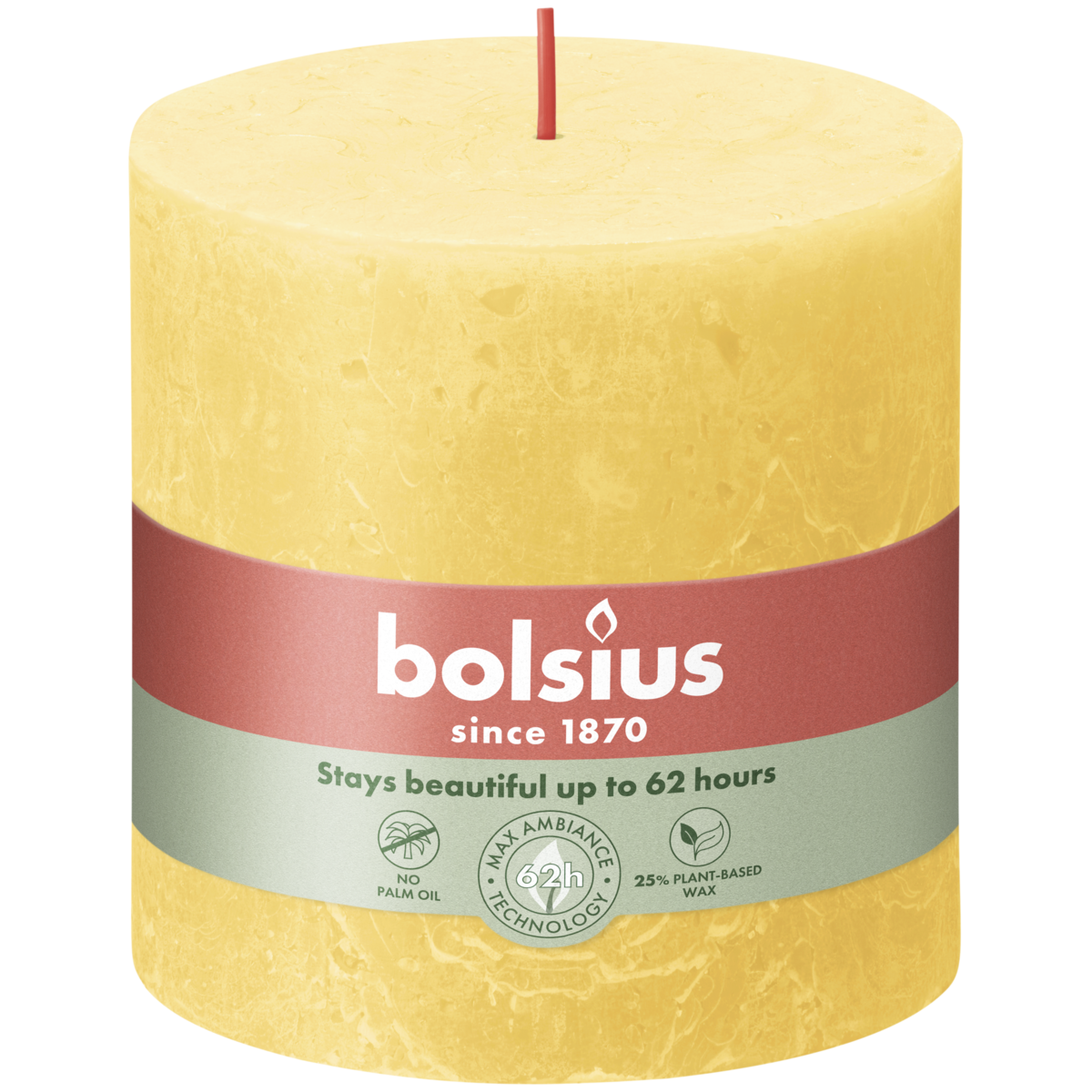 bolsius Bolsius - rustieke kaars - frisgeel - XXL - 10 bij 10 cm