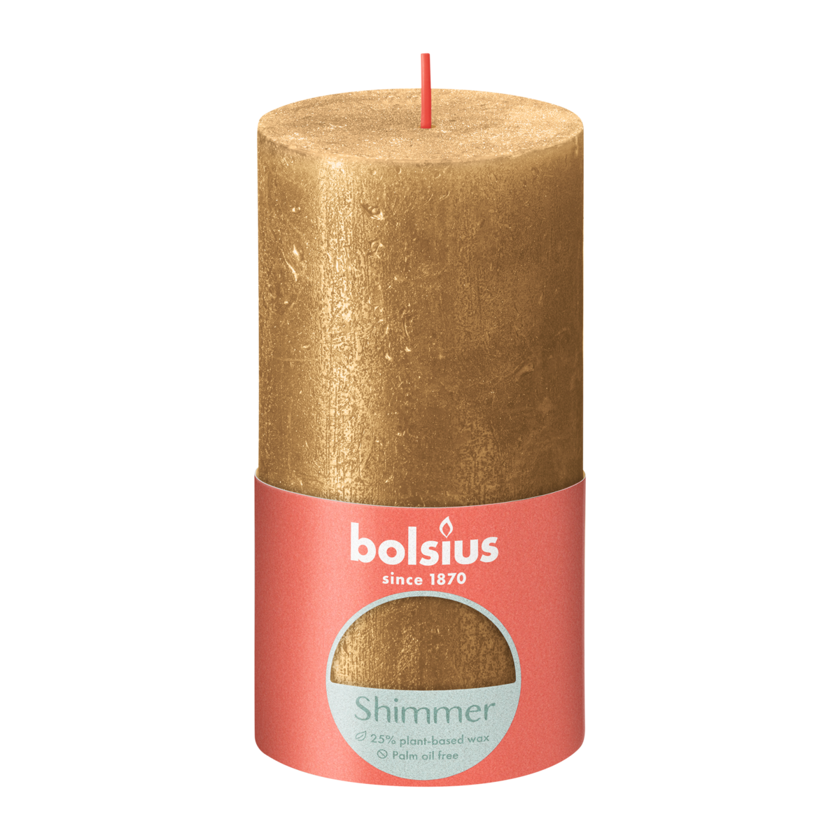 bolsius Bolsius - rustieke kaars 'Special' - goud -metallic - 13cm