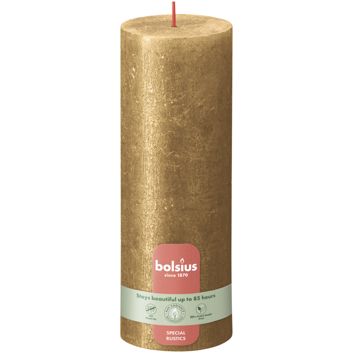 bolsius Bolsius - rustieke kaars 'Special' - goud -metallic - 19cm