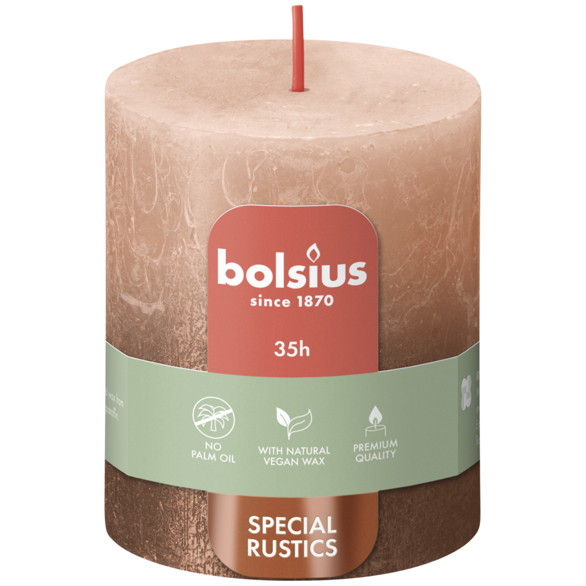 bolsius Bolsius - rustieke kaars 'Special' - karamel/koper gradient - 8cm