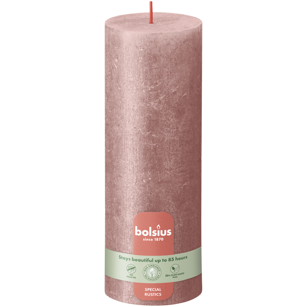 bolsius Bolsius - rustieke kaars 'Special' - roze -metallic - 19cm