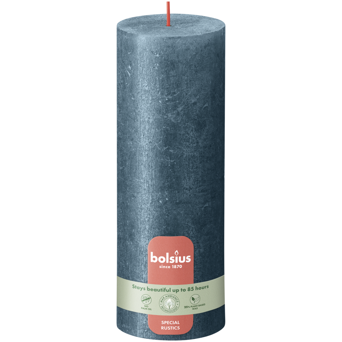 bolsius Bolsius - rustieke kaars - 'Special' Winter Edition - blauw metallic - 19cm