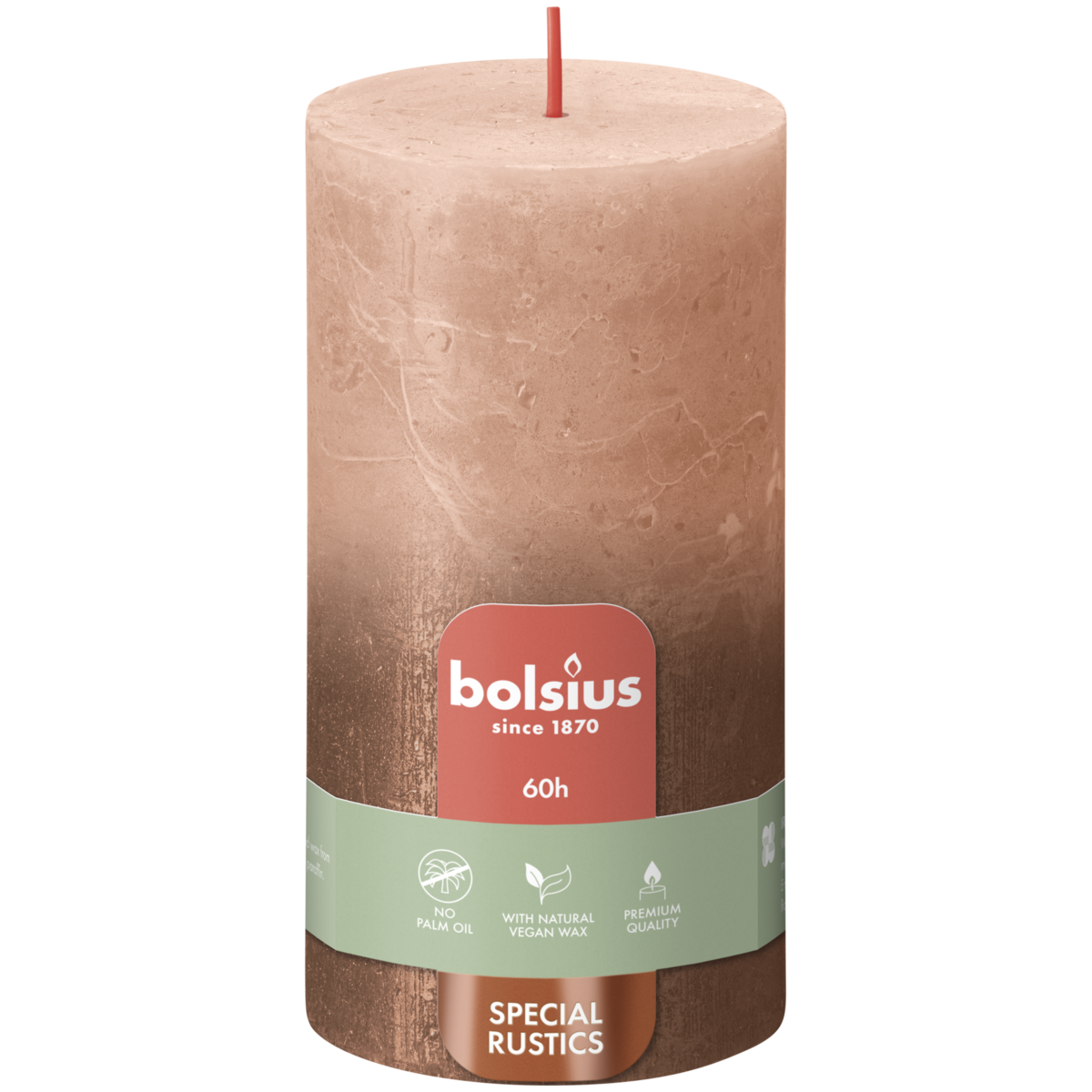 bolsius Bolsius - rustieke kaars - Winter Edition - karamel/koper gradient - 13cm