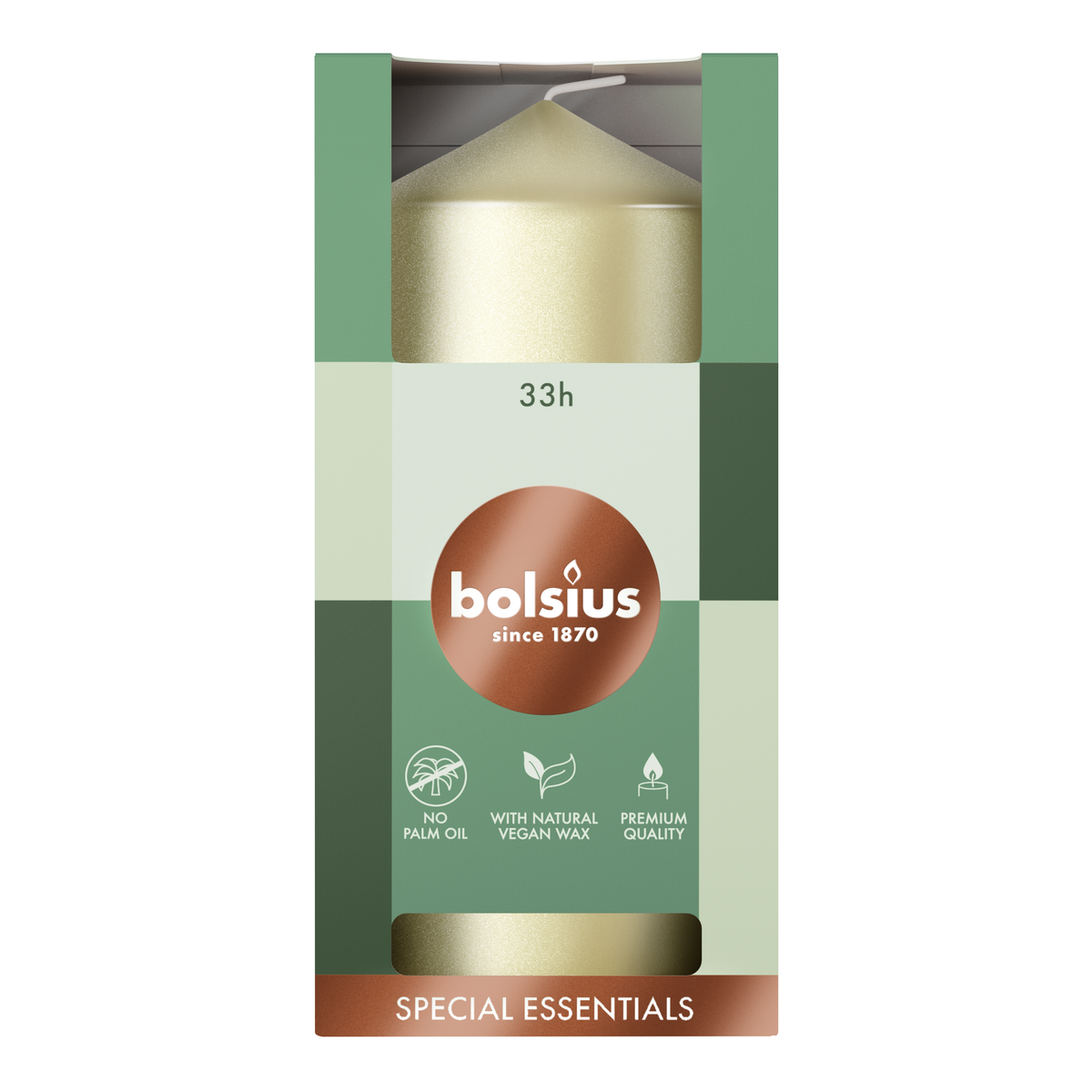 bolsius Bolsius - Special Essentials - gladde stompkaars - zilver metallic - 12cm