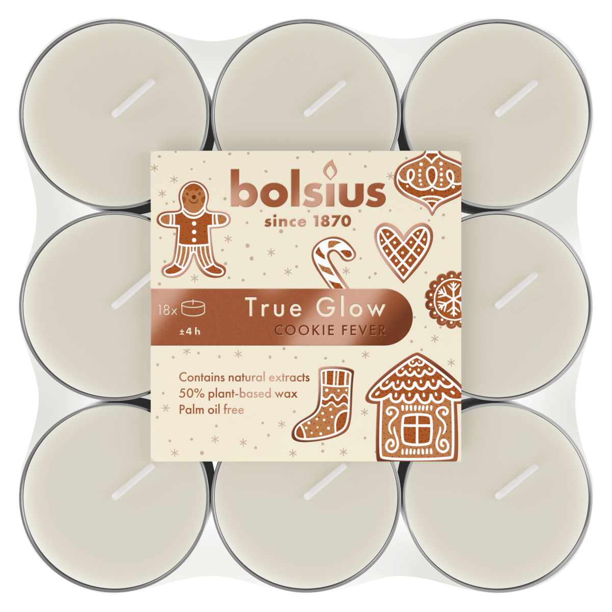 bolsius Bolsius True Glow - geurtheelichten -Cookie Fever - per 18 stuks bolsius Bolsius True Glow - geurtheelichten -Cookie Fever - per 18 stuks