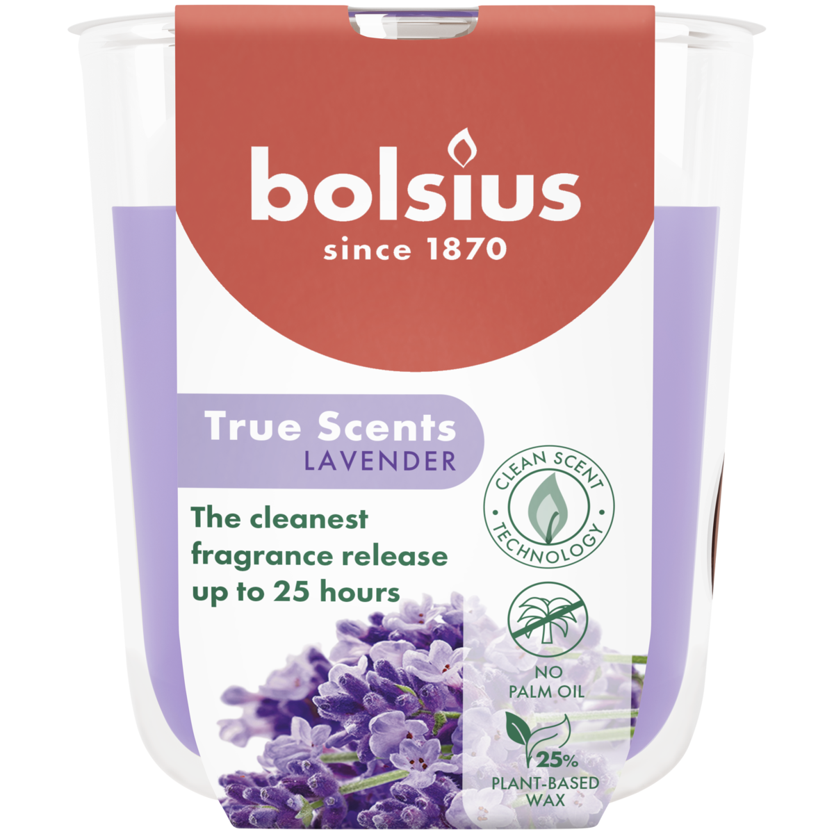 bolsius Bolsius True Scents - geurkaars in glas - Lavendel - blauwpaars - klein