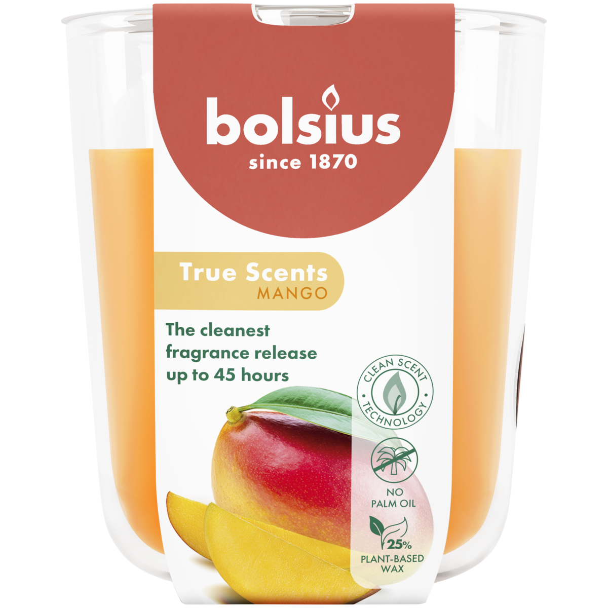 bolsius Bolsius True Scents - geurkaars in glas - Mango - oranje - groot