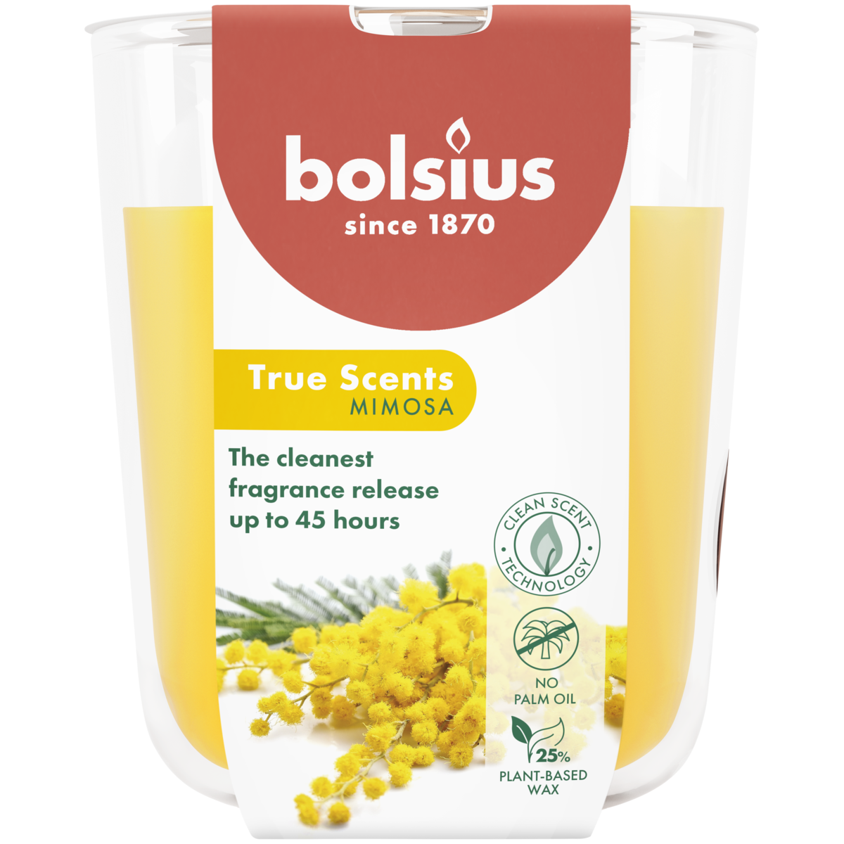 bolsius Bolsius True Scents - geurkaars in glas - Mimosa - geel - groot bolsius Bolsius True Scents - geurkaars in glas - Mimosa - geel - groot