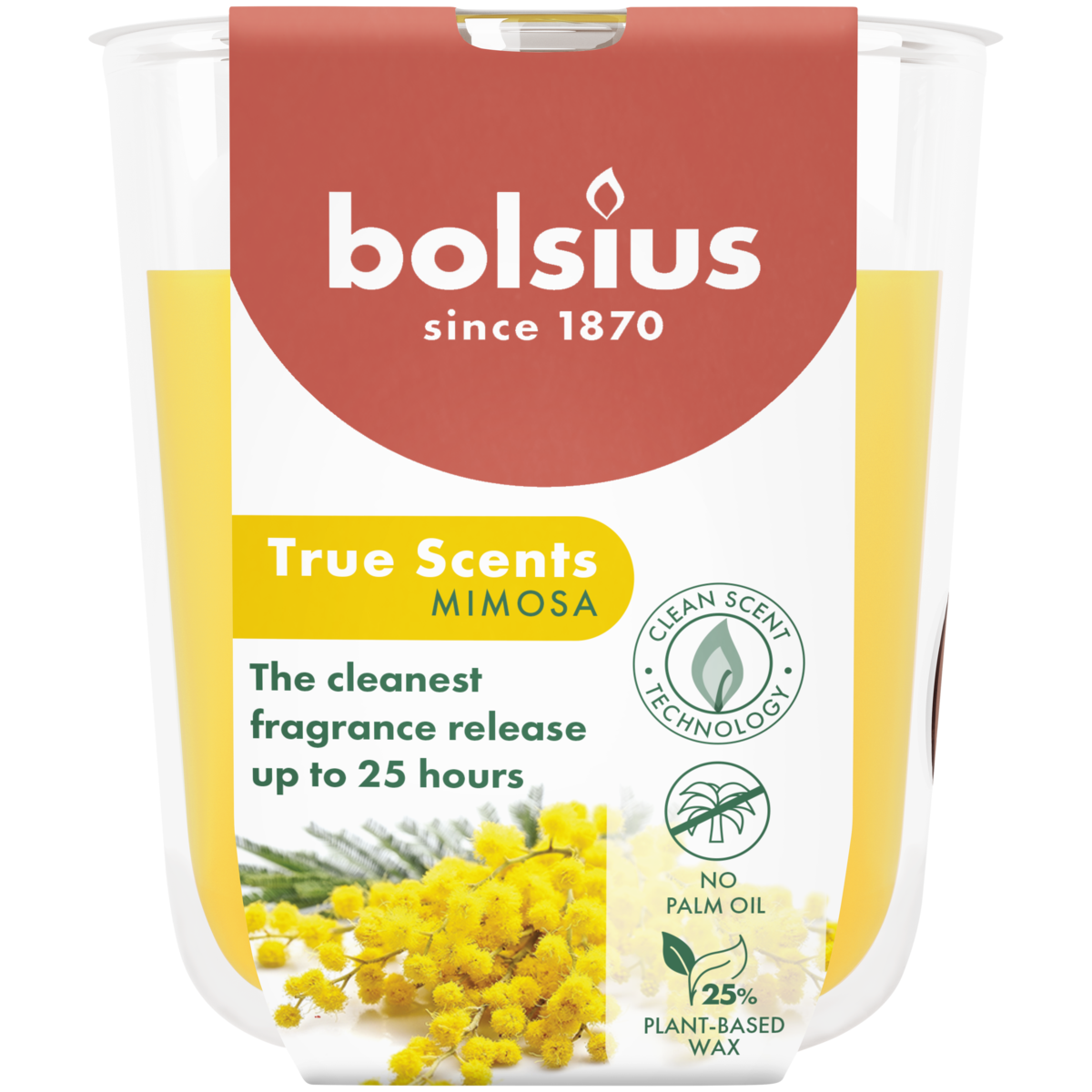 bolsius Bolsius True Scents - geurkaars in glas - Mimosa - geel - klein bolsius Bolsius True Scents - geurkaars in glas - Mimosa - geel - klein