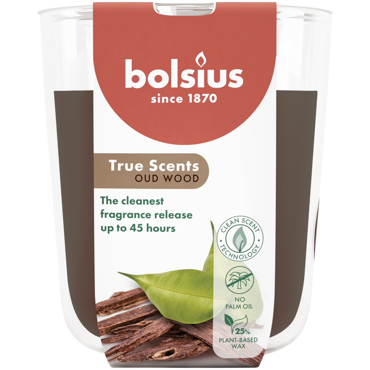 bolsius Bolsius True Scents - geurkaars in glas - Oud Wood - bruin - groot